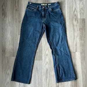 Old Navy boot cut stretch, at waist women’s jeans size 12 dark wash gently used